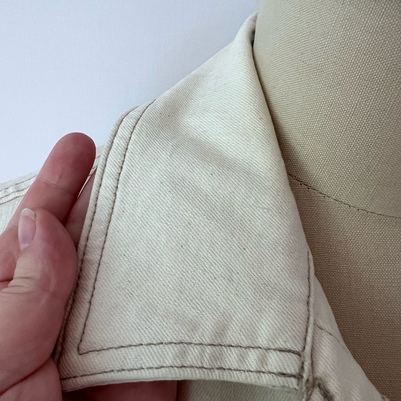 J. Crew. Black Label Denim Jacket in Ecru  Women's Off-White Jean Jacket Trucker - Picture 5 of 8